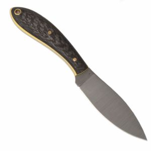 LT Wright Knives Small Northern Hunter - AEB-L Steel - Flat Grind - Carbon Fiber w/Yellow Liner img2